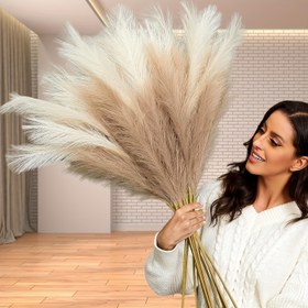 Resim SHARKBEE 24 Parça (48 Sap) Gerçekçi Pampas Otu - Ekstra Uzun 69.85 cm Bej/Nötr Yapay Çiçek Saplantıları, Hava Koşullarına Dayanıklı Düğün, Ev, Ofis, Parti Dekoru İçin - İç Mekan/Dış Mekan Boho Çiftlik Evi Merkez Süslemeleri - Bakım Gerektirmez, Doğal Estetik, Kabartılı Dokulu, Dekoratif Saplar, DIY Dekorasyon 