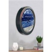 Resim Bahat Salon Ofis Duvar Saati Gri Metal Çerçeve 36 Cm 