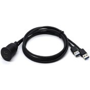 Resim 1m Çift Type-c 3.0 Dişi Usb'ye Bir Erkek Araba Su Geçirmez Kablo Modifiye Panel Uzatma Kablosu 