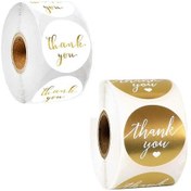 Resim 1000 Adet Teşekkür Ederim Etiketi Teşekkür Ederim Altın Etiket 1 İnç Rulo Teşekkür Ederim Etiketleri, Hediye Dekorasyonu İçin Teşekkür Ederim Etiketleri 2,5 Cm Çok Renkli 