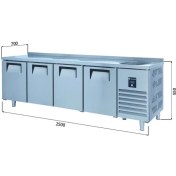 Resim Galleyz Tezgah Tip Buzdolabı - 4 Kapılı - Sağ Evye & Motor - 250X70X85 cm 