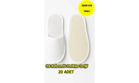 Resim Febros Tek Kullanımlık Eva Kalite Spa & Otel Terliği - 20'li Paket | Hijyenik, Kaymaz Tabanlı, Unisex 