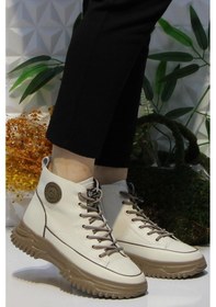 Resim Fort Guja 24k310-13 Bej Yumuşak Esnek Kaymaz Taban Kadın Bot 001 