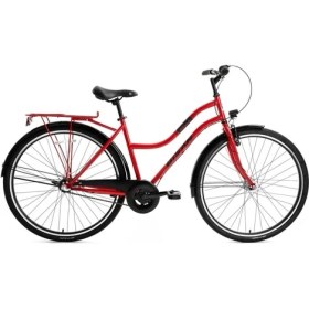 Resim Bisan Bella-24 Kadın Şehir Bisikleti 34CM V 24 Jant 3 Vites Bayrak Kırmızısı Siyah 