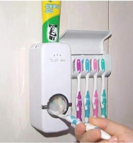 Resim Otomatik 5'li Diş Fırçalığı Ve Diş Macun Sıkacağı Seti Beyaz 