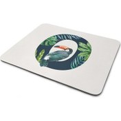 Resim Tropikal Desenli O Harfli Mouse Pad 