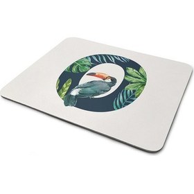 Resim Tropikal Desenli O Harfli Mouse Pad 