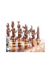 Resim Metal Mısır Satranç Takımı Antik Ve El Yapımı Masif Ahşap Sandıkl 