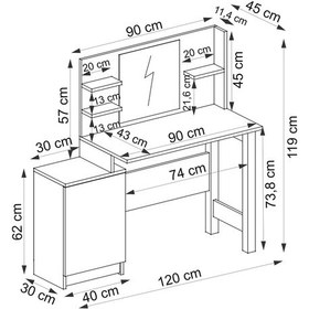 Resim Derya Dekor Jeni Makyaj Masası Ceviz-antrasit 