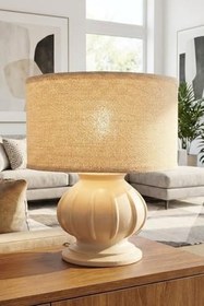 Resim Glowin Kumaş Başlıklı Modern Abajur 