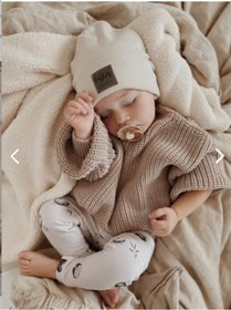 Resim Meriç bebe Unisex Bebek Çocuk Bisiklet Yaka Extra Esnek Bej Triko Kazak 