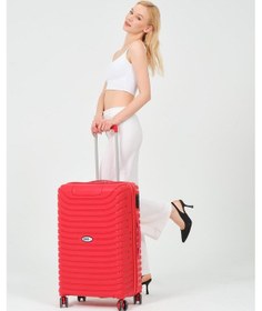 Resim Keo-plus Kırmızı Orta Boy Silikon Kırılmaz Pp Valiz Siyah 