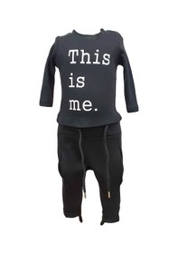 Resim Kapüşonlu Şişme Yelekli Siyah 4 Parça Erkek Bebek Takımı Siyah - Beyaz 