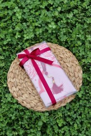 Resim Hediyelik Pamuklu Seccade Seti S1004 Siyah Kırmızı 