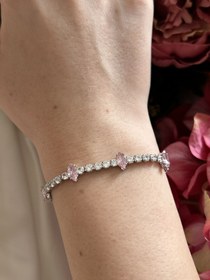 Resim Pembe Zirkon Taş Bileklik 