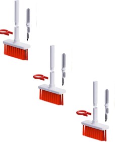 Resim Buffer ® 3 Adet Çok Amaçlı Kırmızı Hassas Fırça Başlıklı Bilgisayar Laptop Temizleme Fırçası 