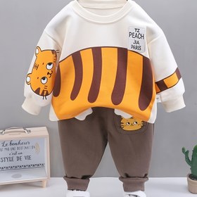 Resim 2 adet Kore Stili Yeni Bahar/Sonbahar Uzun Kollu Karikatür Baskılı Hayvan İki Parça Takım Erkek ve Kızlar için, Şık ve Trend, Dış Mekanlar için Mükemmel, Bebek Erkek Kıyafetleri, Dış Mekanlar için, Bebek Erkek Kıyafetleri, Dış Mekanlar için 