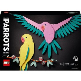 Resim LEGO® Art Fauna Koleksiyonu - Macaw Papağanları 31211 Yetişkinler için Dekoratif ve Sergilenebilir Model Yapım Seti - 644 Parça 
