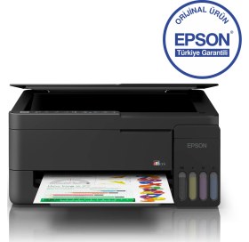 Resim Epson Ecotank L3350 Wi-Fi + Tarayıcı + Fotokopi Renkli Çok Fonksiyonlu Tanklı Yazıcı C11CL62413 + Orjinal Siyah Mürekkep Hediyeli 