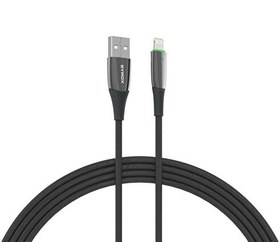 Resim Syrox C134AL 2.4A 1.20 M Ledli Örgülü USB-A - Lightning Şarj ve Data Kablosu Siyah 