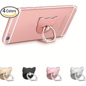 Resim 4 Renk, Sevimli Kedi Şekilli Parmak Çekiş Halkası Telefon Tutucu - Dayanıklı Çinko Alaşımlı, Kolay Erişime Yardımcı Yapışkan Montaj, Araba, Masa ve Ev Kullanımı İçin İdeal, Ev Telefon Tutucu | Canlı Tasarım | Dayanıklı Çinko Alaşımlı 