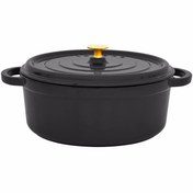 Resim Leggno FLM4889DT24BK Flame Derin Tencere Siyah 24 cm Altın 
