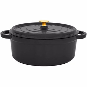 Resim Leggno FLM4889DT24BK Flame Derin Tencere Siyah 24 cm Altın 