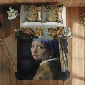 Resim İnci Küpeli Kız & Venüs'ün Doğuşu Çift Taraflı Nevresim Takımı - Tek Kişilik 