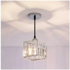 Resim İstanbul Avize Sarkıt Tekli Gümüş K-12 Plaf.tesisat Kristal Taşlı Avize 