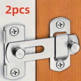 Resim 2 adet Ağır Hizmet Paslanmaz Çelik Kayar Kapı Kilidi - Ahır, Evcil Hayvan Kafesi ve Çiftlik Kapı Güvenliği için Uygun - Dayanıklı ve Paslanmaz Tasarım, Evcil Hayvan Kafesi Kilidi | Sağlam Kapı Kilidi | Dayanıklı Yapı, Ev Kapı Kilidi 