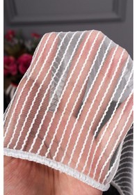 Resim İnci Çizgili Makarna Armür Tül Perde Grz 2118 