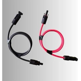 Resim Güneş Paneli Bağlantıları Için Iki Tarafı Mc4 Konnektörlü, Uv Dayanımlı Dc Uzatma Kablo Seti- 1 M Siyah 6 Mm2+1 M Kırmızı 6 Mm2 Kablo 