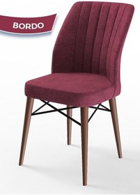 Resim Canisa Flex Serisi, Üst Kalite Mutfak Sandalyesi, Bordo Sandalye, Gürgen Ceviz Ahşap Ayak Sandalye Bordo Ayakları Ceviz 