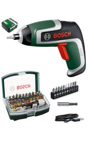 Resim woodhub Darbesiz Akülü Vidalama Şarjlı Tornavida Şarjlı Matkap Ixo 7 .Nesil + Bosch 32 Parça Vidalama Ucu S 