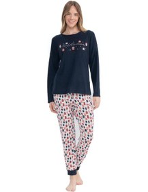 Resim U.S. Polo Assn. Kadın Uzun Kollu Yuvarlak Yaka Pijama Takımı S25110-lacıvert-xl Çok Renkli 