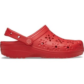 Resim Crocs Classic Floral Cut Out Clog Kırmızı Kadın Terlik-5927 Kırmızı 