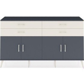 Resim Arges Konsol 2 Raflı 4 Çekmeceli 8 Kapaklı 176x30x99 Antrasit-ant Antrasit-antrasit/aytaşı 