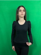 Resim TİAMAYGİYİM Omuz Büzgülü Balıkçı Yaka Crop 