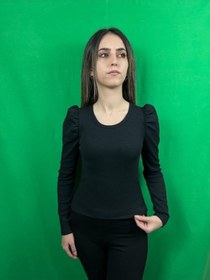 Resim TİAMAYGİYİM Omuz Büzgülü Balıkçı Yaka Crop 