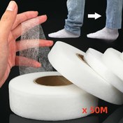 Resim 1 Rulo 50m Kendinden Yapışkanlı Pantolon Etek Bandı - Dikişsiz Ütüyle Kısaltma için DIY Giysi Değiştirme, Ayarlanabilir Kumaşa Uygun Değil, Beyaz, 150°C Isıyla Aktifleşen, Ev Tipi Dikiş Aksesuarları, Günlük Kumaş Tamiri, Günlük Tarz Geliştiren, Isıyla Aktive Edilen Yapıştırıcı 