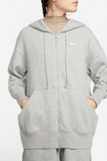 Resim W NSW PHNX FLC FZ OS HOOD Gri Kadın Fermuarlı Sweatshirt Nike