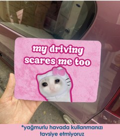 Resim moontainills Eğlenceli Araba Magneti My driving scares me too 