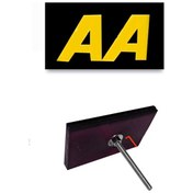 Resim Panjur Arma Siyah Zemin Sarı Aa Vidalı Pleksi Izgara Arma Logo 