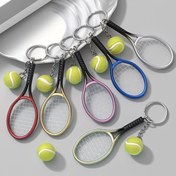 Resim Yaratıcı Mini Tenis Raketi Anahtarlık Kolye Mini Spor Malzemeleri Hediye 