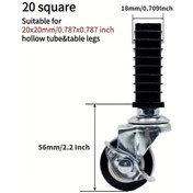 Resim Dashanshop 4 Adet 30x30mm Kare Profil M8 Tekerlekli Ağır Hizmet 2 Ve 1.5 İnç Çarklı Kastor 
