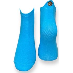 Resim Me-vo Tekli Mavi Renkli Bay/bayan Unisex Esnek Nem Alabilen Pamuklu Oreo Desenli Patik Çorap Mavi 