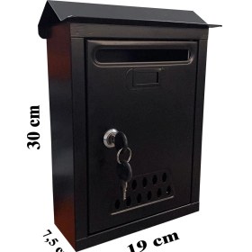 Resim Veta Metal Çatılı Posta Kutusu-SİYAH 