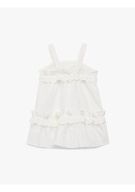 Resim Koton Fırfır Detaylı Beyaz Kız Bebek Elbise 6smg80031aw Beyaz 