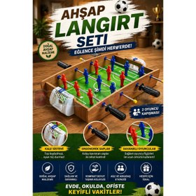 Resim Ahşap Langırt Seti - Ahşap Oyuncak - Futbol Oyuncakları - Top Oyuncak Langırt Setleri - Langırt Oyuncakları - Ahşap Masa Oyunu 