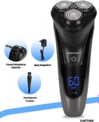 Resim GoldMaster Captain Dijital Ekranlı Islak Kuru Ipx6 Su Geçirmez Şarjlı Tıraş Ve Favori Makinesi 